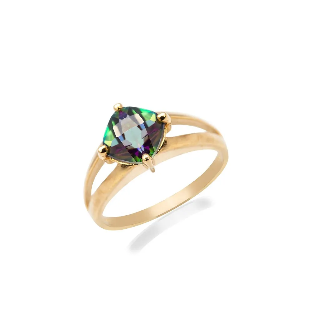 Luxury Yellow Gold Mystic Topaz Ring With Stone Oval 8*10mm Women Jewelry  Handmade High Quality Gemstones Birthday Gift Trending - AliExpress