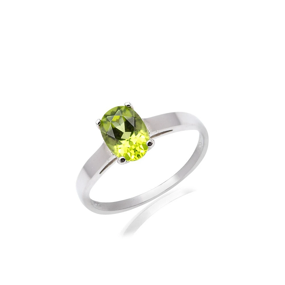 10K White Gold Peridot Ring