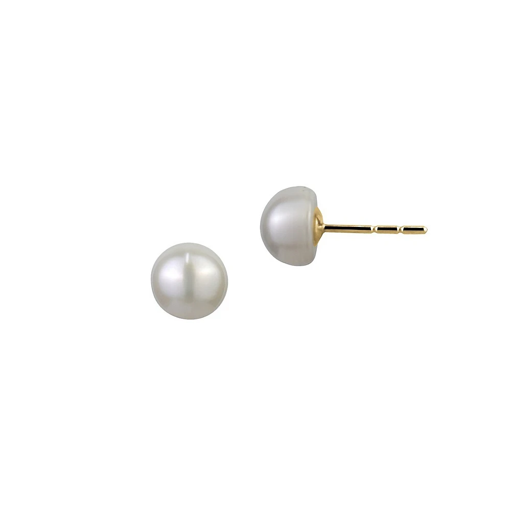 Limoges 10K Yellow Gold & 5MM Freshwater Pearl Stud Earrings