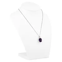 10K White Gold, Amethyst & 0.06 CT. T.W. Diamond Pendant Necklace