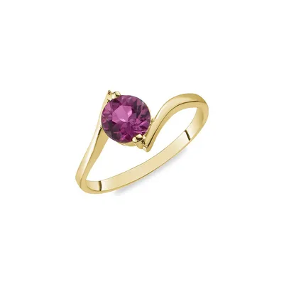 10K Yellow Gold & Bypass Pink Topaz Ring