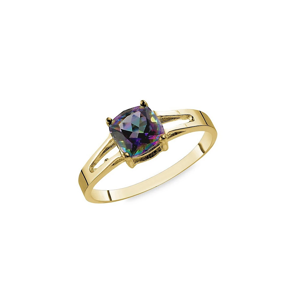 10K Yellow Gold & Mystic Topaz Ring