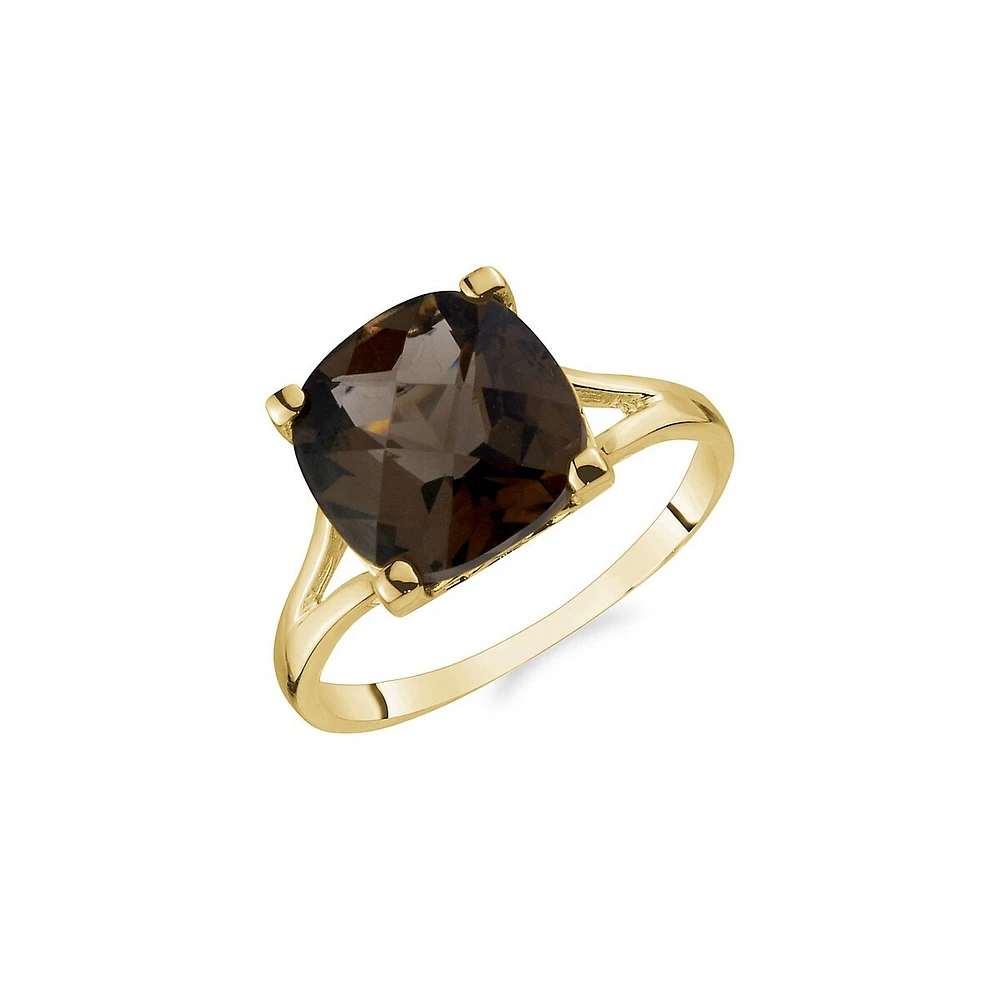 10K Yellow Gold & Smokey Topaz Ring