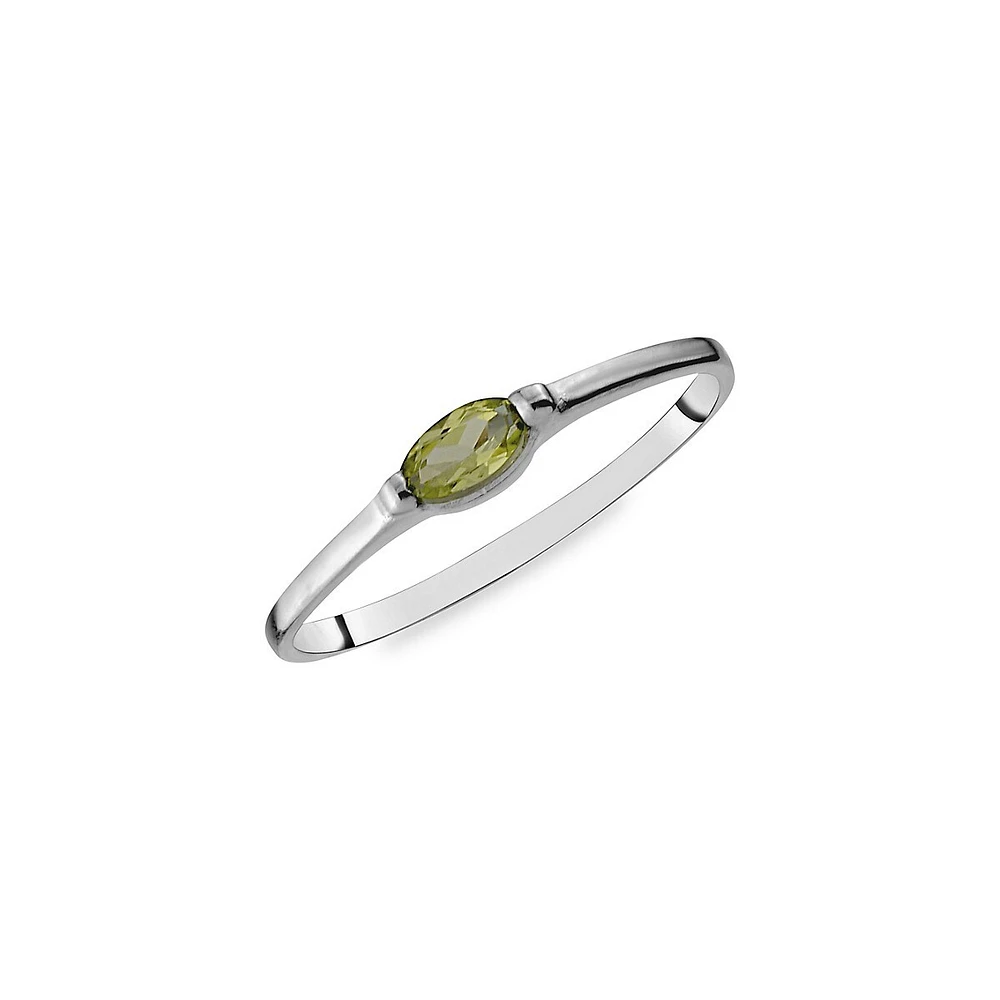 10K White Gold & Marquis Peridot Ring