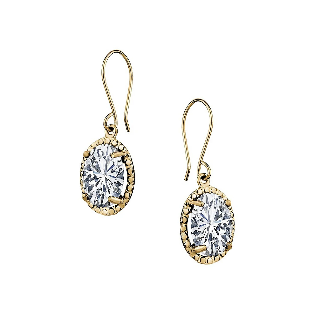 10K Yellow Gold and Cubic Zirconia Drop Earrings