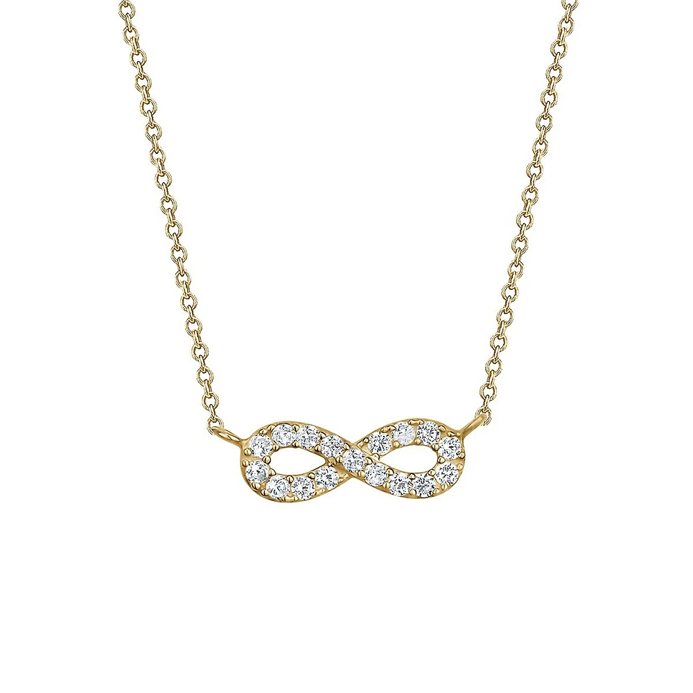 10K Yellow Gold & Cubic Zirconia Infinity Pendant Necklace