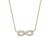 10K Yellow Gold & Cubic Zirconia Infinity Pendant Necklace