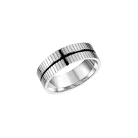 Men's Stingray Stainless Steel Black Cross Ring