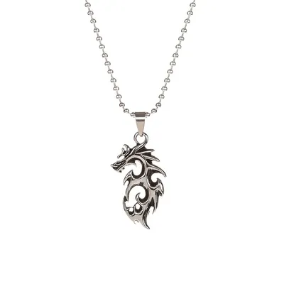 Stainless Steel Dragon Pendant Necklace