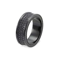 Men's Black-Tone Stainless Steel Mesh Ring