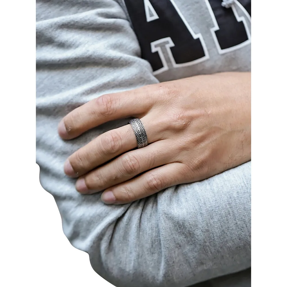 Men's Two-Tone Stainless Steel Modern Ring