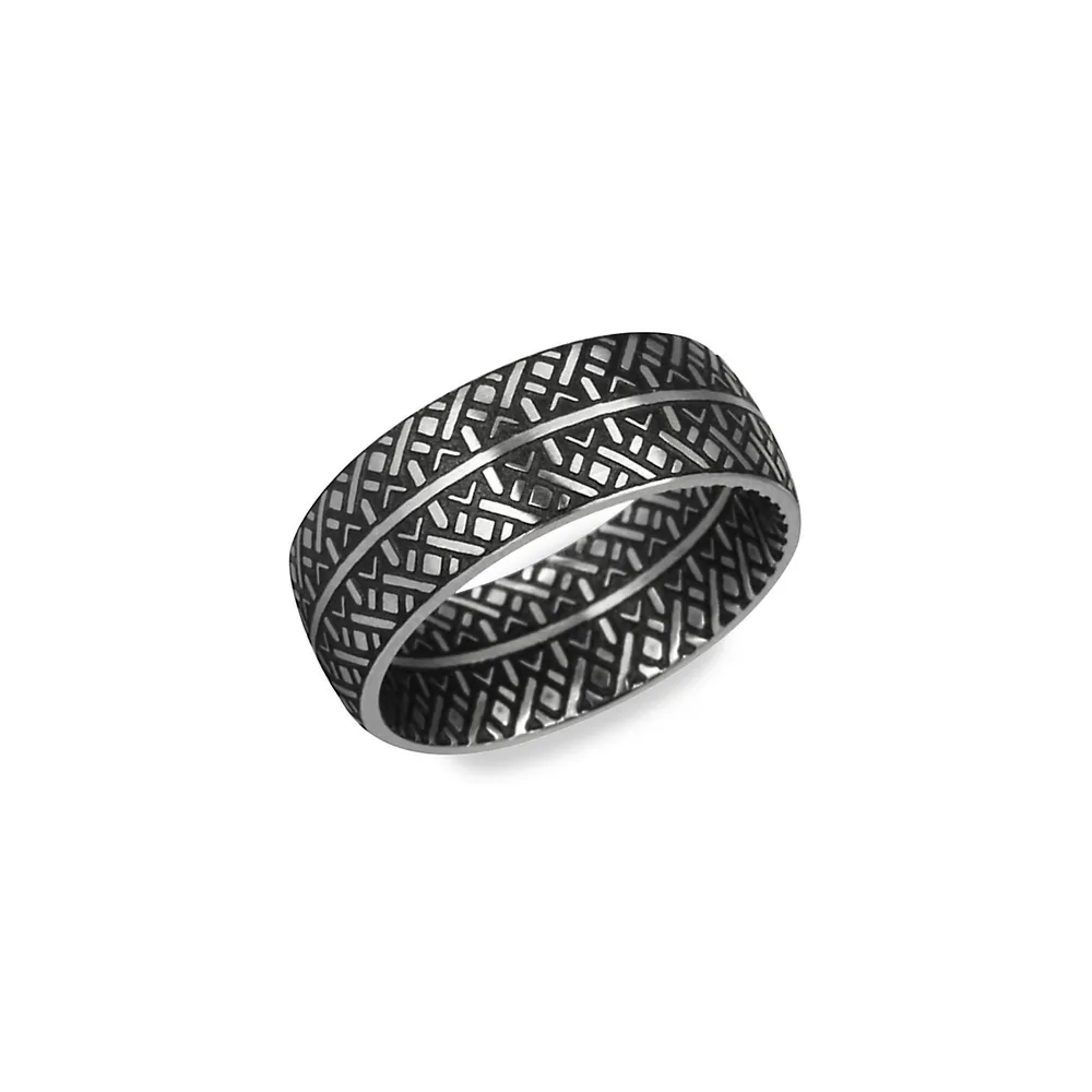 Men's Two-Tone Stainless Steel Modern Ring