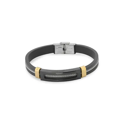 Stainless Steel Mesh Two-Tone Bracelet