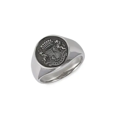 Men's Stainless Steel Lion Signet Ring