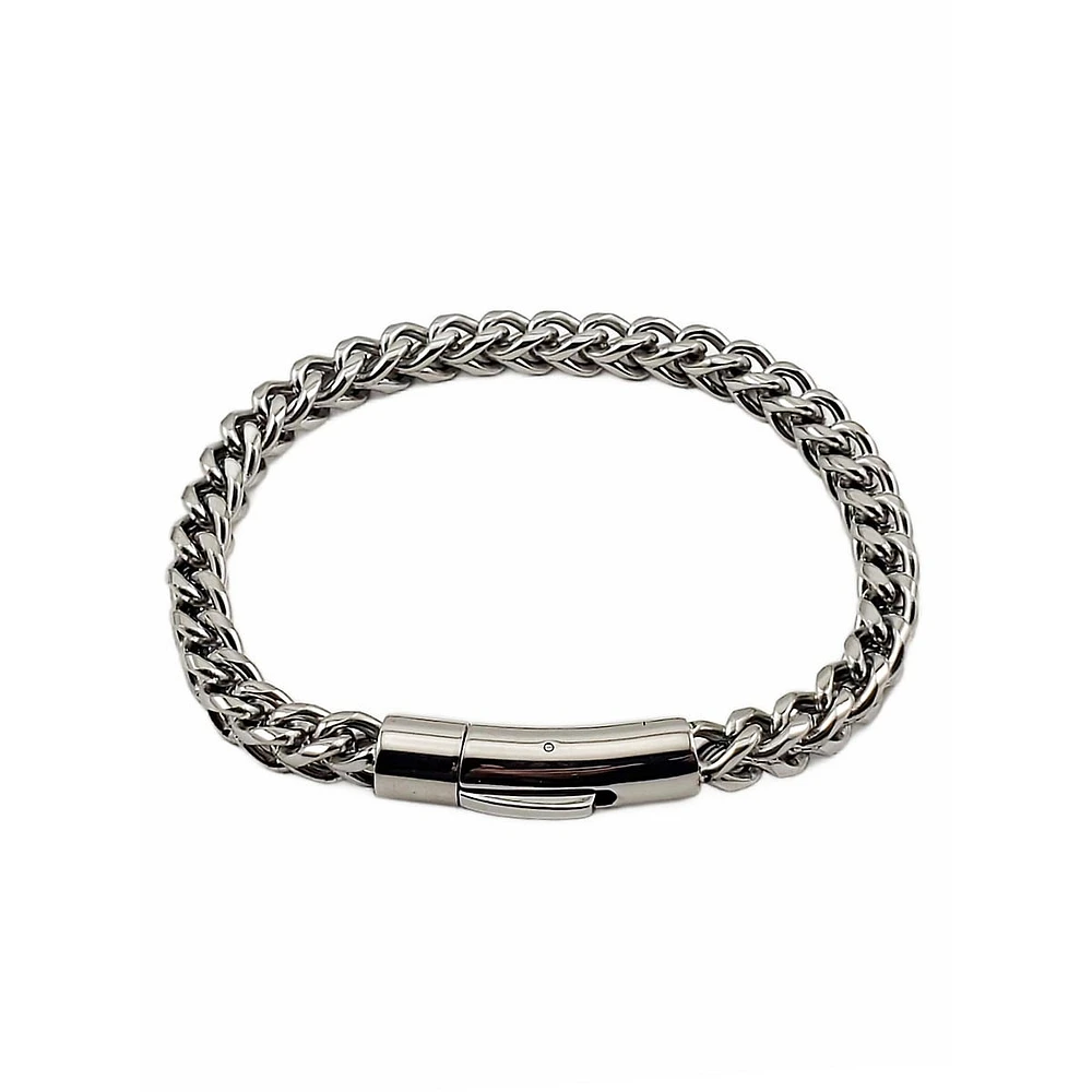 Men's Stainless Steel Square Link Bracelet