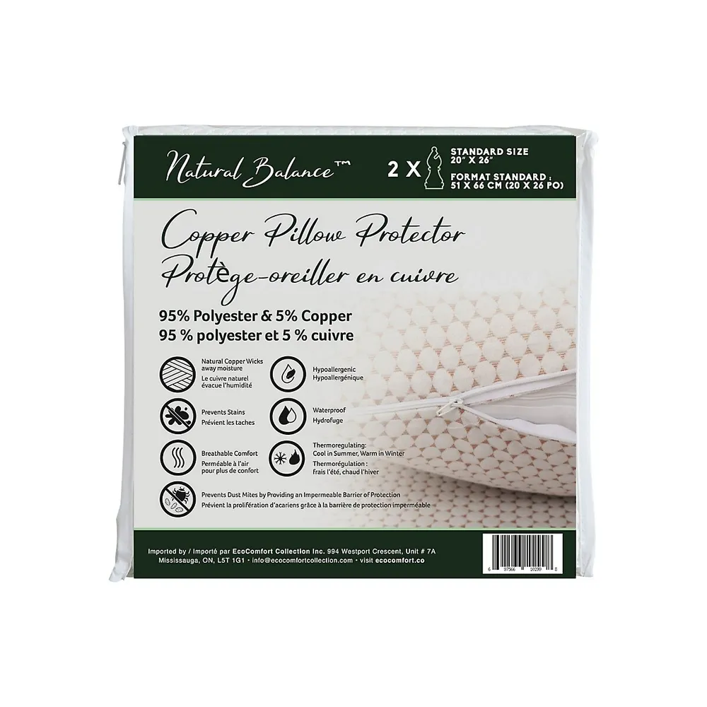 2-Piece Copper Pillow Protector Set