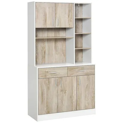 71" Kitchen Pantry With 2 Drawers And 5 Doors