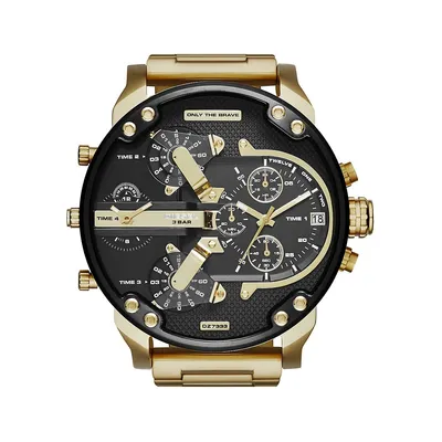 Mr Daddy 2.0 Goldplated Stainless Steel Bracelet Chronograph Watch DZ7333