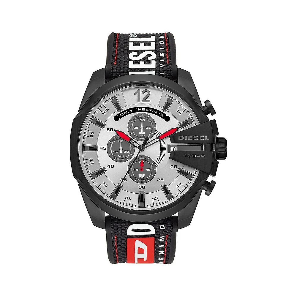 Mega Chief Chronograph Black Nylon Watch