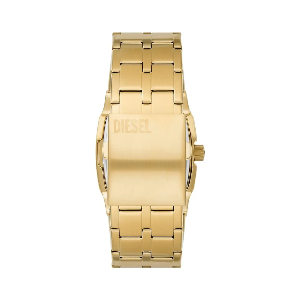 Cliffhanger Three-Hand Goldtone Stainless Steel Bracelet Watch​DZ2151