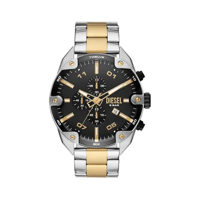 Montre-bracelet chronographe en acier inoxydable deux tons Spiked DZ4627