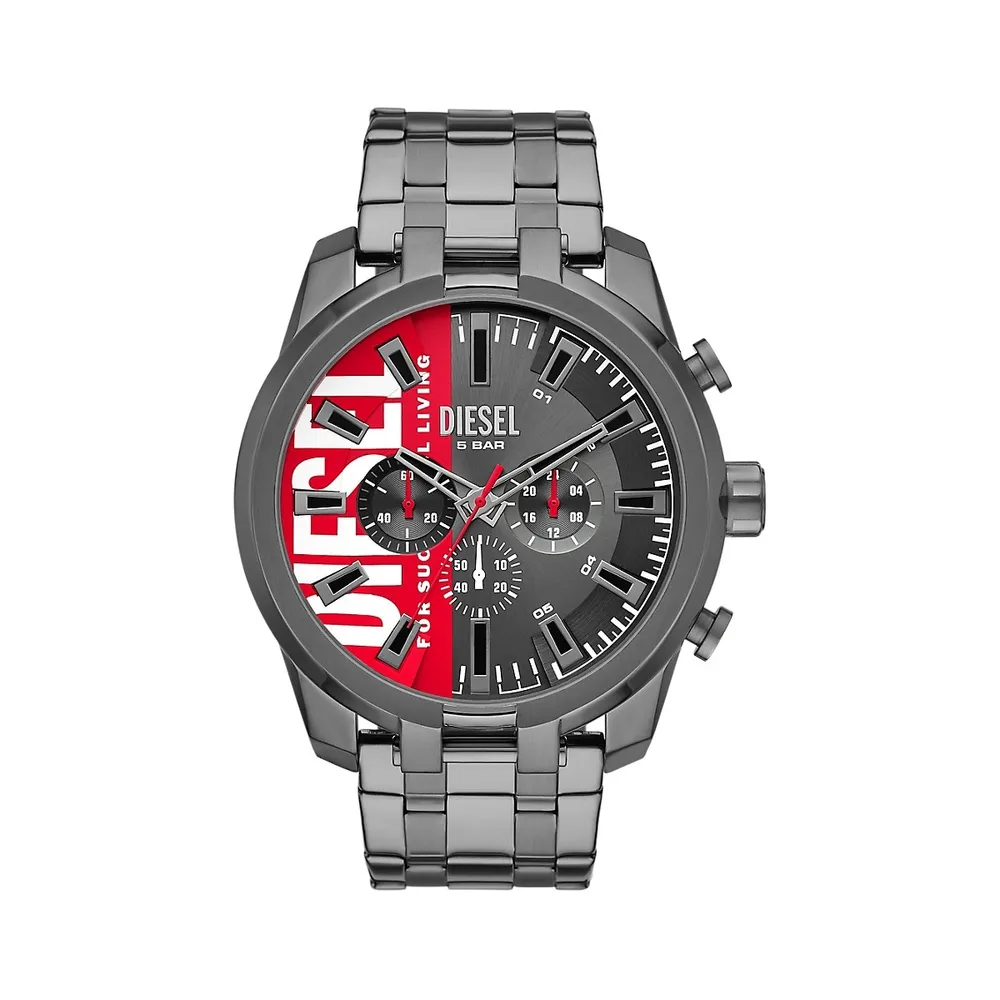 Split Gunmetal Stainless Steel Chronograph Watch DZ4632