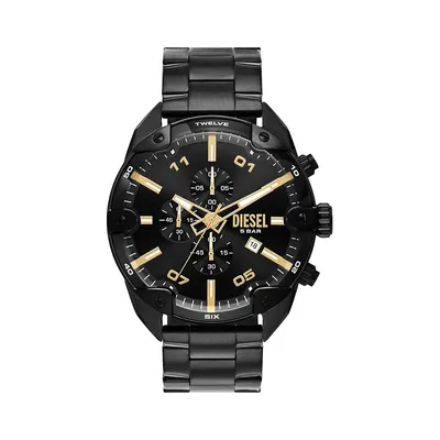 Spiked Black Stainless Steel Bracelet Chronograph Watch DZ4644