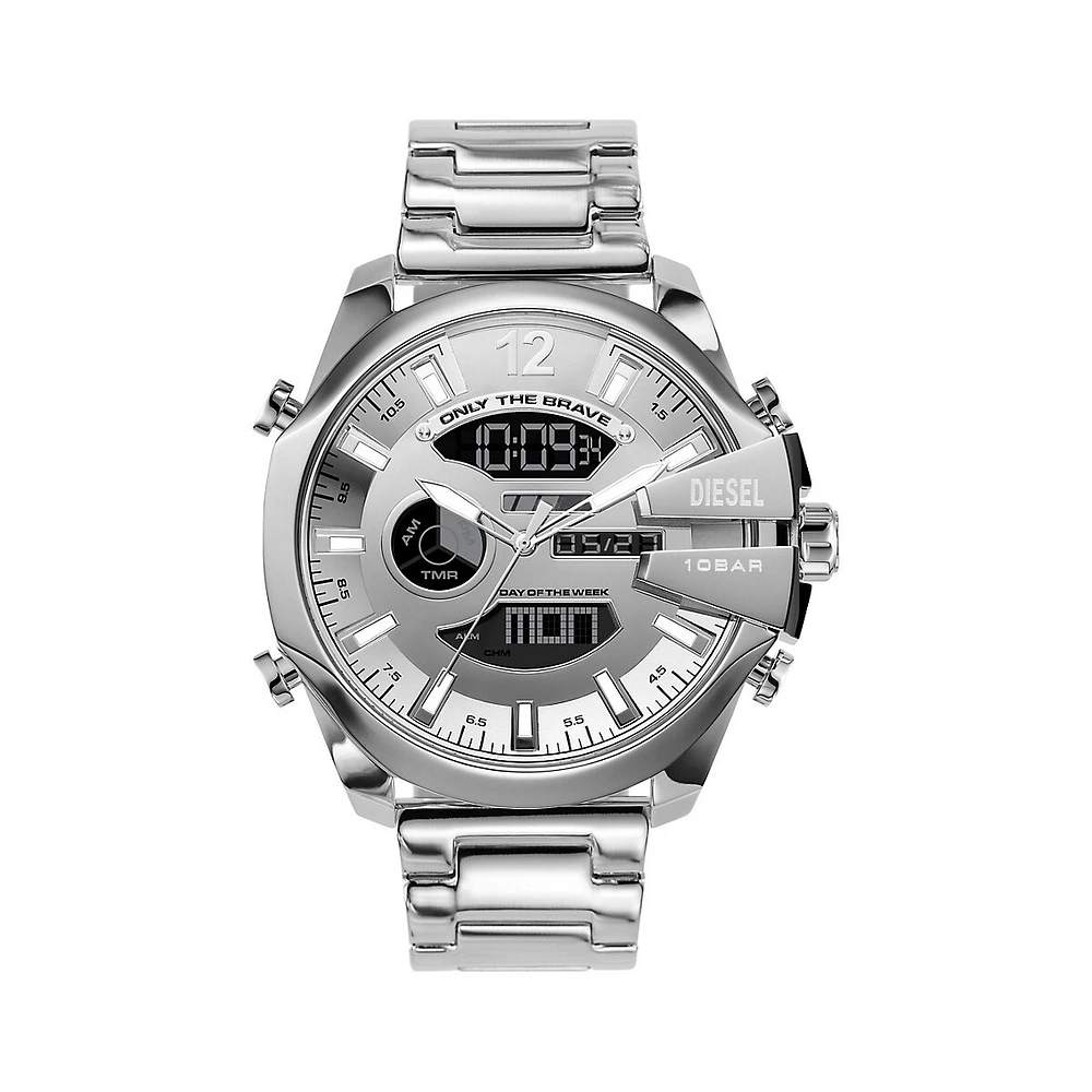 Mega Chief Analog-Digital Stainless Steel Bracelet Watch DZ4648