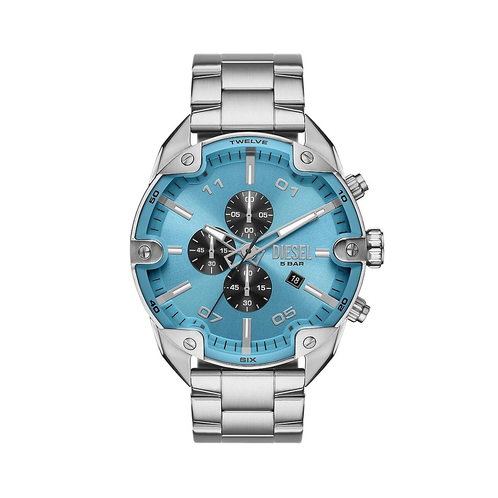 Spiked Stainless Steel Chronograph Bracelet Watch DZ4655