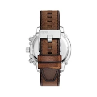 Griffed Stainless Steel & Leather Strap Chronograph Watch DZ4656