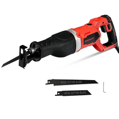 9amp 1-1/8'' Compact Reciprocating Saw W/power Indicator & 3 Blades Cutting Tool