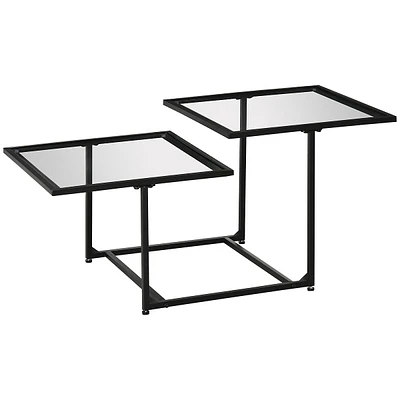 2 Tier Accent Table Glass Top