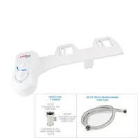 Dual Nozzles Bidet Fresh Water Spray Self-cleaning Non-electri Mechanical Bidet Toilet Seat Attachment (with Women Wash Function)