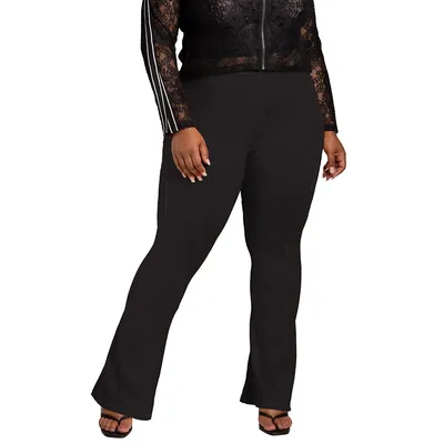 Women's Plus High Rise Fitted Flare Pant