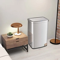 13.2 Gallon Step Trash Can Stainless Steel Airtight Garbage Bin For Home Kitchen