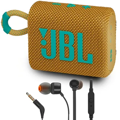 Jbl Go 3 Portable Bluetooth Speaker With T110 Ear Headphones