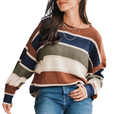 Women's Striped Drop Shoulder Sweater