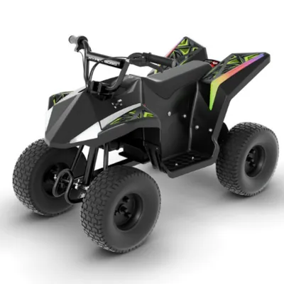 Hyper Quad Dirt Atv | Kids Ages 12+ Off-road 36v Electric 4-wheeler With 350w Motor Led Lights Bluetooth Speakers And App 3-speed Modes Ride On
