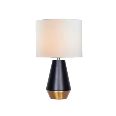 26"h Matte Black And Gold Table Lamp