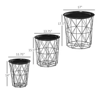 3-piece Round Nesting Side Tables