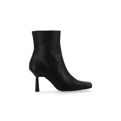 Frappe Leather Ankle Boots