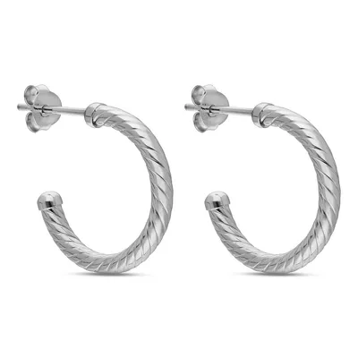 Sterling Silver 20mm Hoop And Stud Earrings