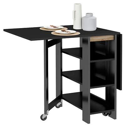 Folding Dining Table, Drop Leaf Kitchen Table With Storage