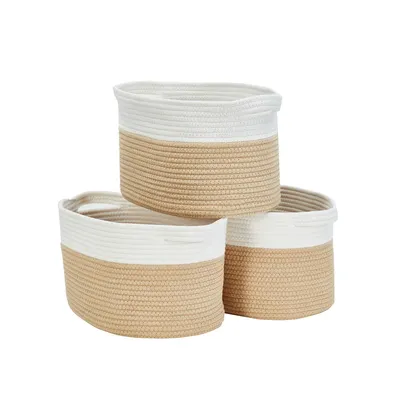 Cotton Rope Woven Storage Basket 3-pack