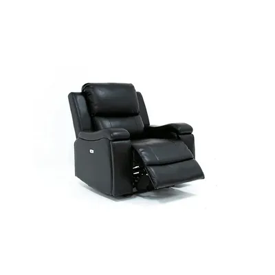 Black Leather Gel Power Recliner Chair With Usb Chargers