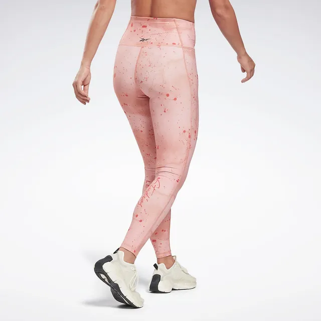Buy Reebok Womens Les Mills Speedwick Printed High Waisted Tight Leggings  Canyon Coral