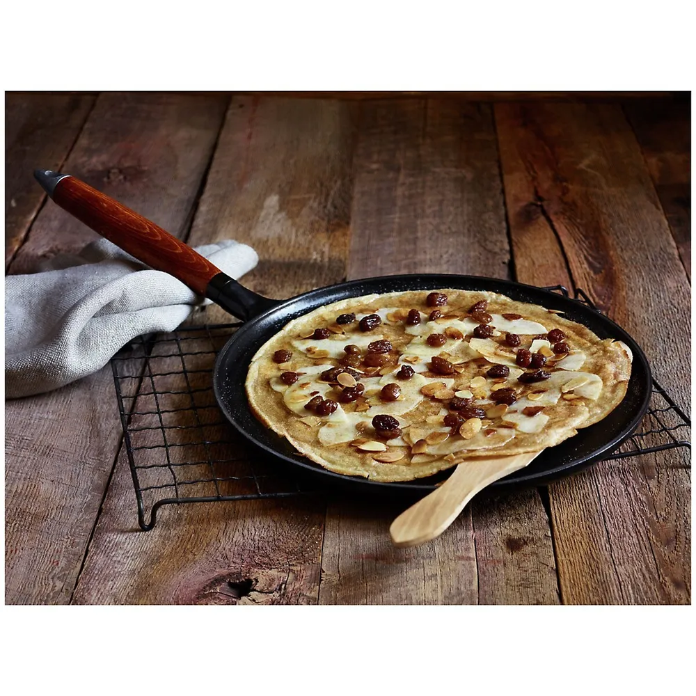 Cast Iron Pancake Pan with Wooden Handle