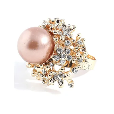 Gold Plated Pearls Ring