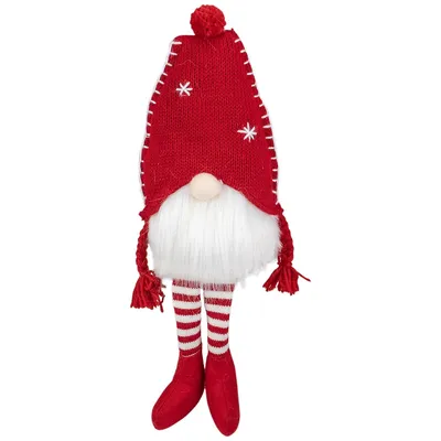18-inch Plush Red And White Sitting Christmas Gnome Tabletop Decoration