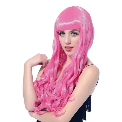 Long Curl Hot Pink Wig